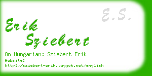 erik sziebert business card